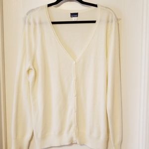 Basic Editions Cream Button Down Cardigan. V-neck.